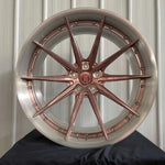 Custom 2-Piece Forged Wheel Set Rose Gold and Brushed Aluminum for Tesla Model S